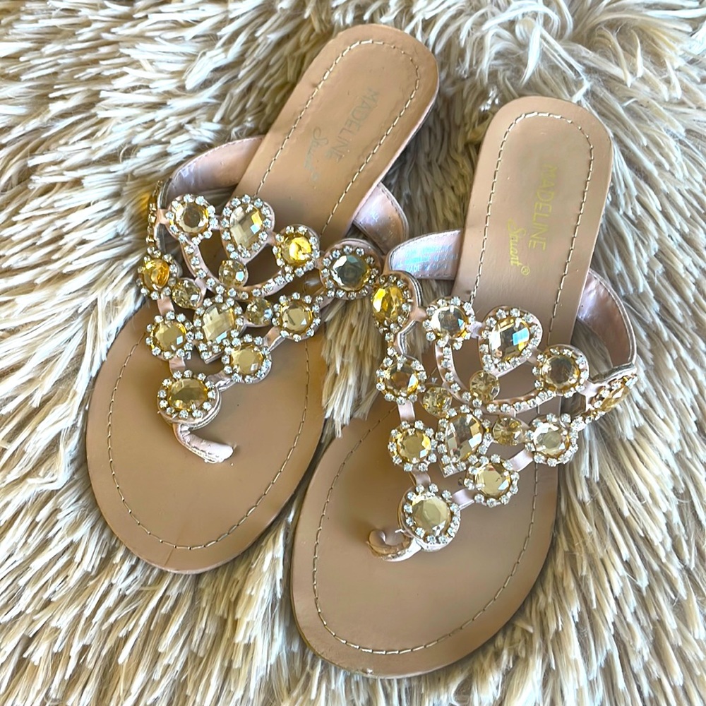 EUC jeweled sandals by Madeline Stuart
